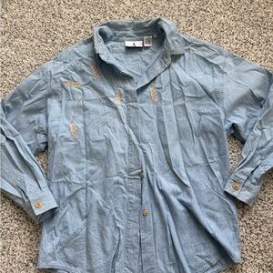 Anne Klein Light Blue Denim Shirt